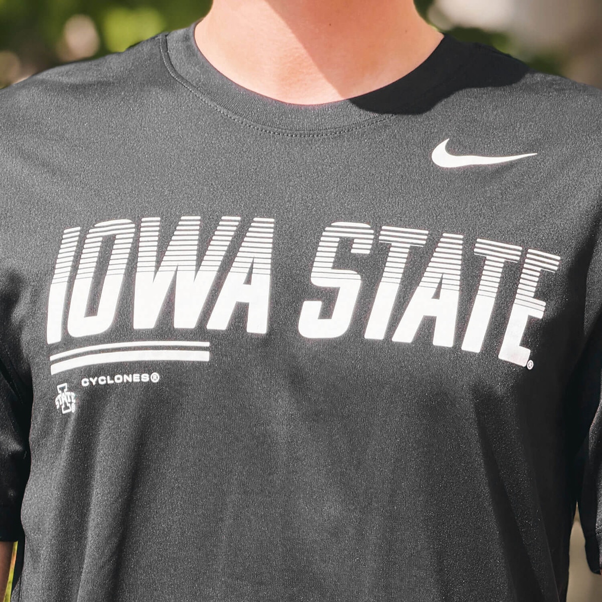 Nike Iowa State Black Legend Short Sleeve T-Shirt design close up